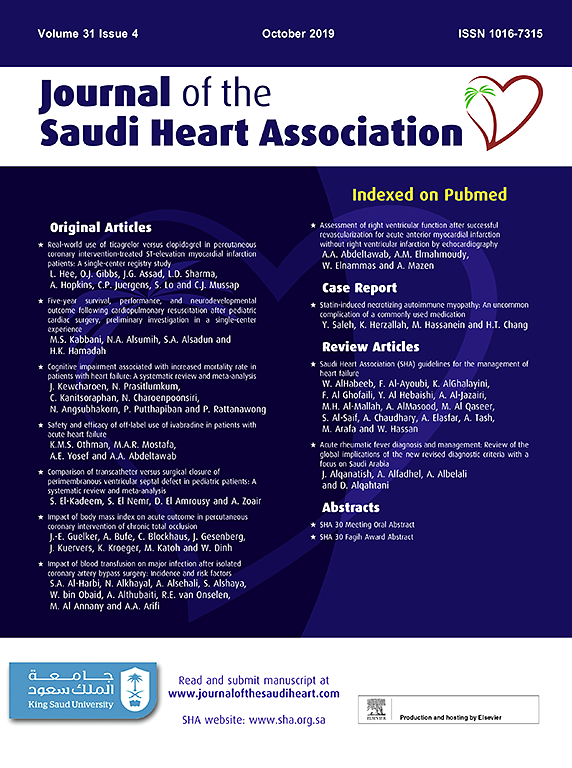Go to journal home page - About the journal Transferred to Digital Commons as of 2020; Saudi Heart Association